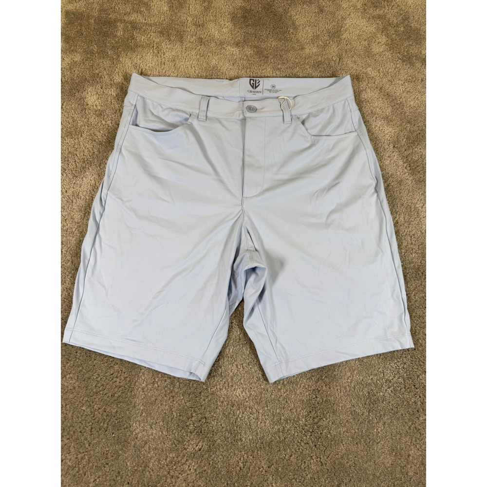 Graham Luxe Wren Short Powder Blue Mens 34 Golf Performance GL40022 NWT